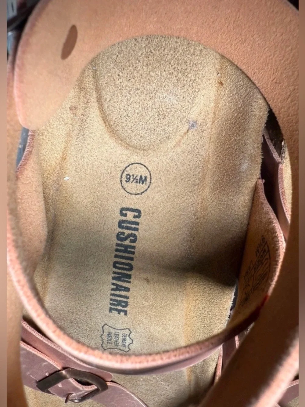 Cushionaire Women’s Strappy Sandals Size 9.5 Rose Gold Ankle Strap Comfort
